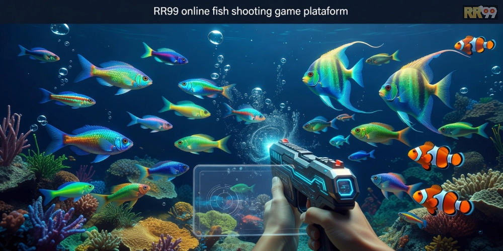 Hình minh họa khái niệm game bắn cá online rr99 với giao diện sống động và cá đa dạng