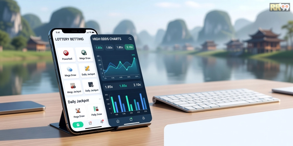 Hình ảnh so sánh ưu điểm nền tảng W88 trong xổ số Cần Thơ với giao diện thân thiện và biểu đồ tỷ lệ cược